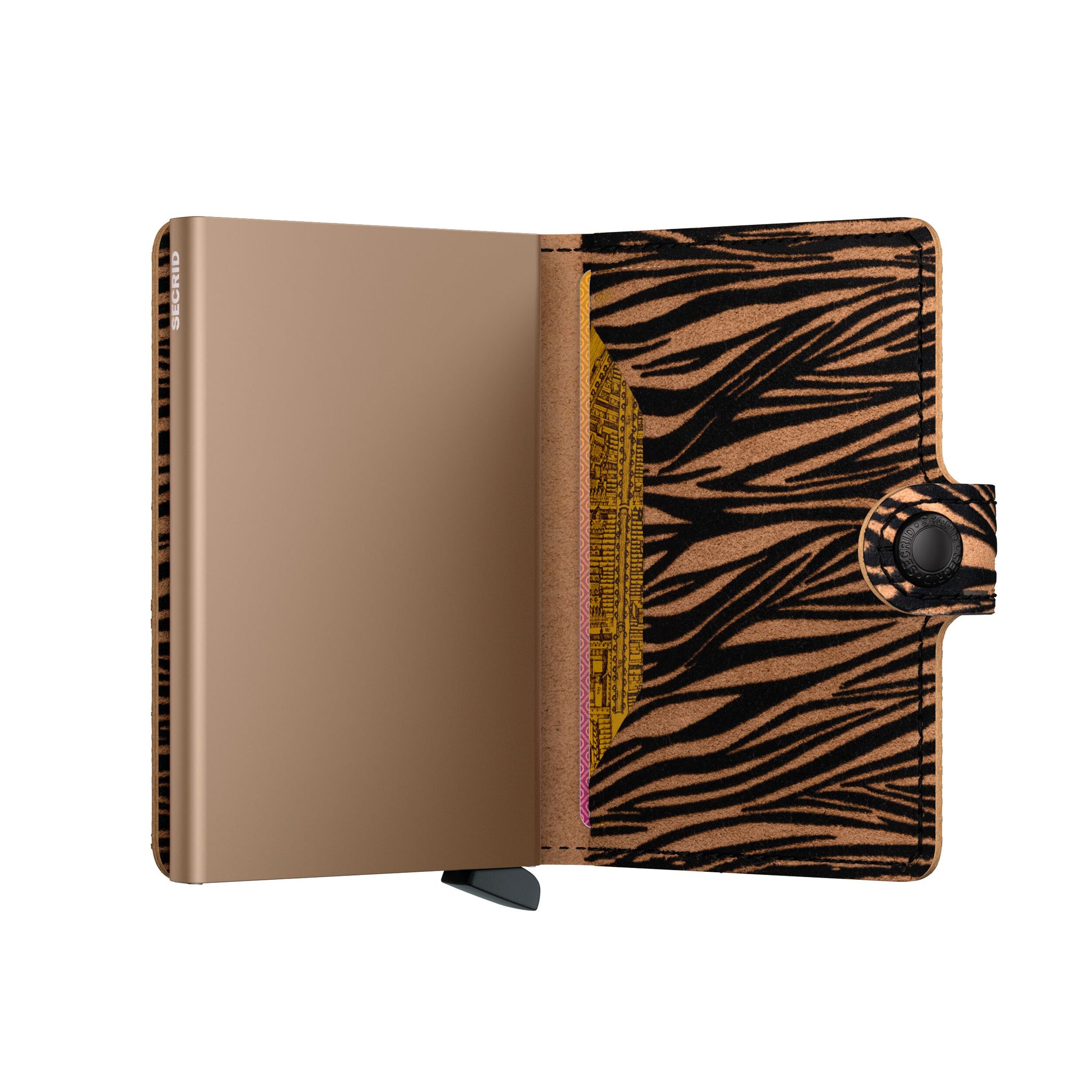 Secrid Miniwallet Zebra│art. MZE-BEIGE│half geopend