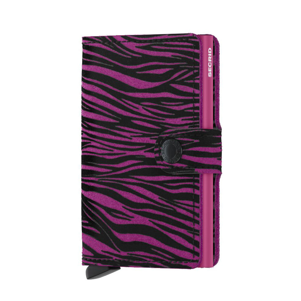 Secrid Miniwallet Zebra│art. MZE-FUCHSIA│Pasjeshouder en Portemonnee│vooraanzicht met witte achtergrond