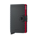 Secrid Miniwallet Cubic│art. MCU-BLACK-RED││Pasjeshouder│voorkant met witte achtergrond
