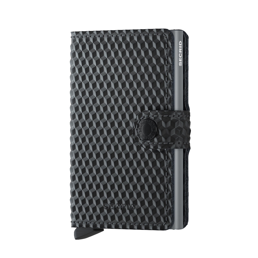 Secrid Miniwallet│Pasjeshouder│art. MCU-BLACK-TITANIUM│voorkant witte achtergrond