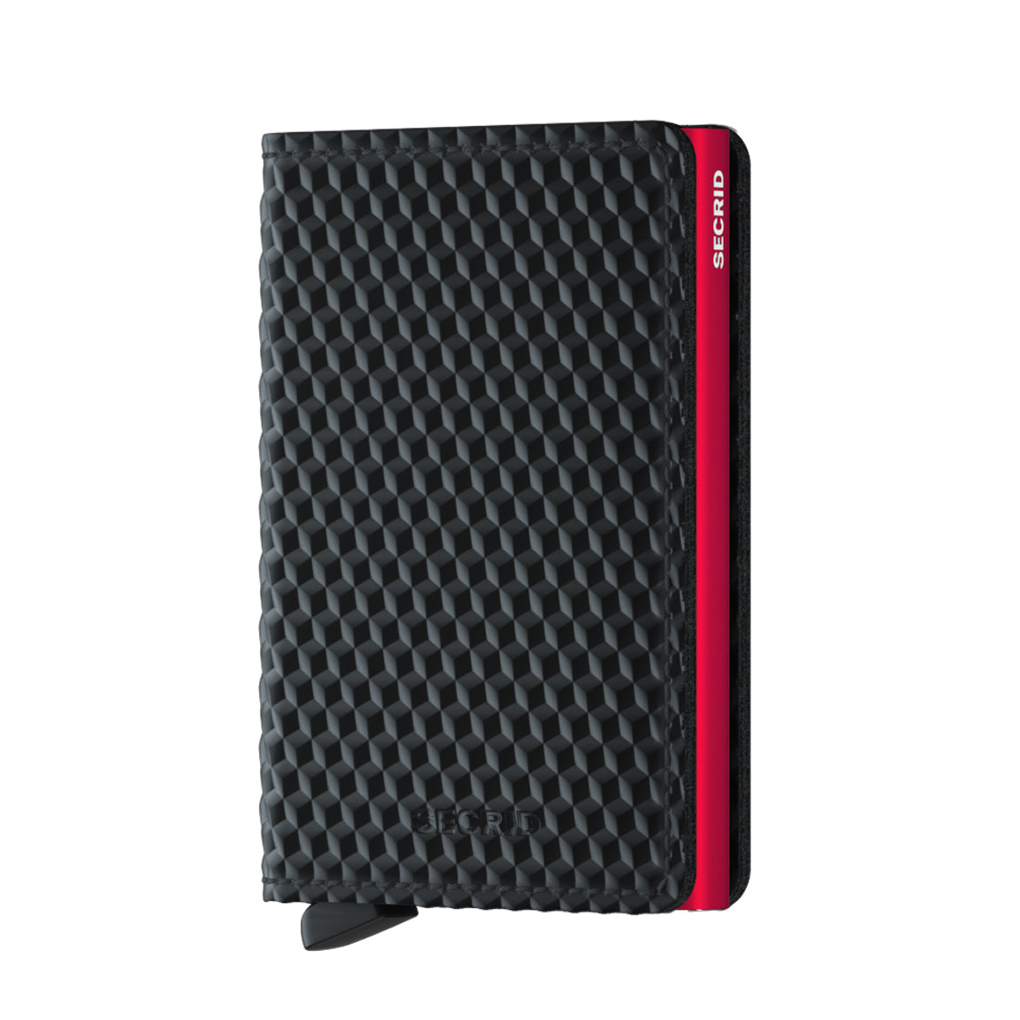 Secrid Slimwallet Cubic│art. SCU-BLACK-RED│Pasjeshouder│voorkant met witte achtergrond