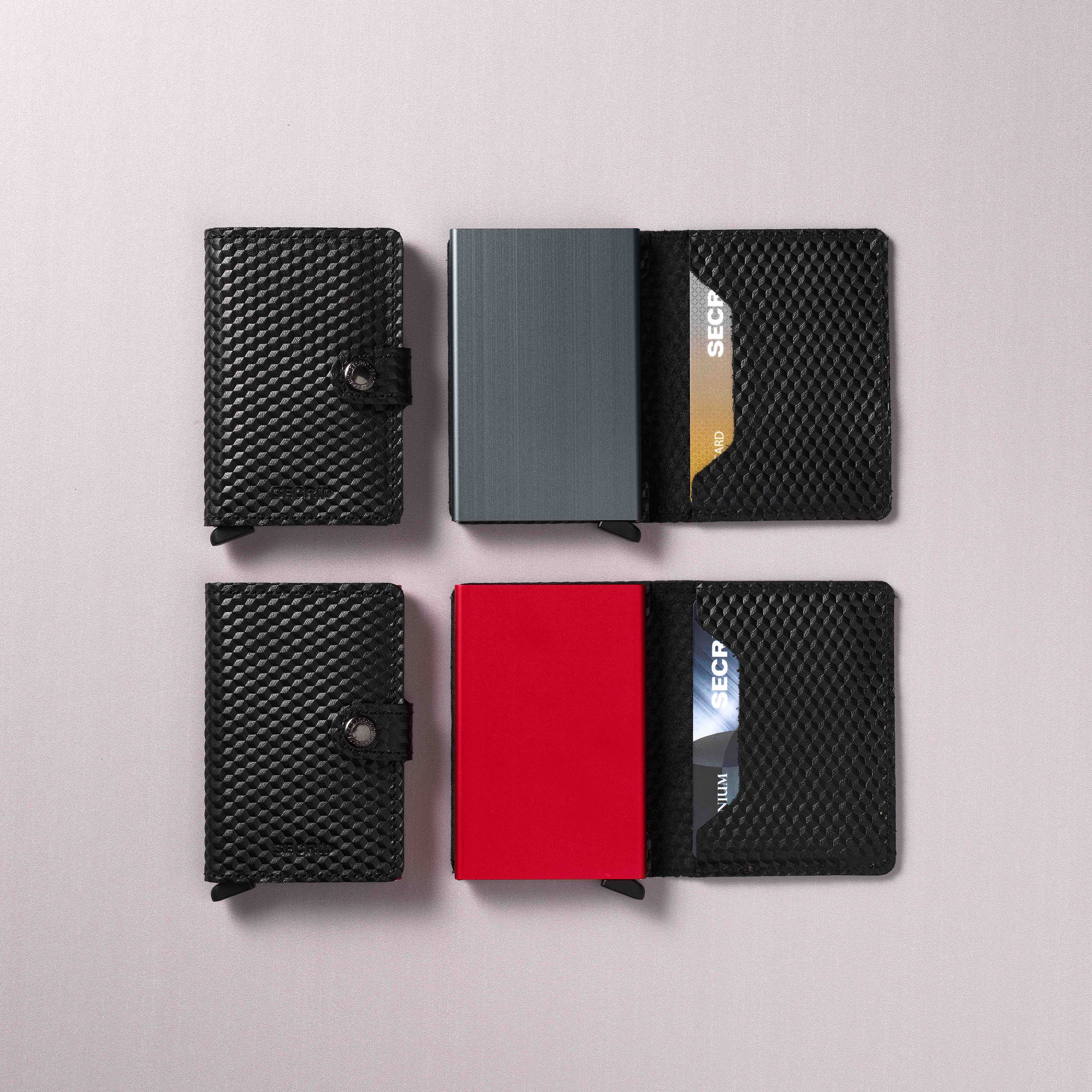 Secrid Slimwallet Cubic│art. SCU-BLACK-RED│Pasjeshouder│diverse modellen en kleuren leersoort