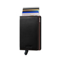 Secrid Slimwallet Original│art. SO-BLACK-BROWN│Pasjeshouder│voorkant met uitgeschoven pasjes en clip