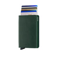 Secrid Slimwallet Original│art. SO-GREEN│Pasjeshouder│vooraanzicht met uitgeschoven pasjes