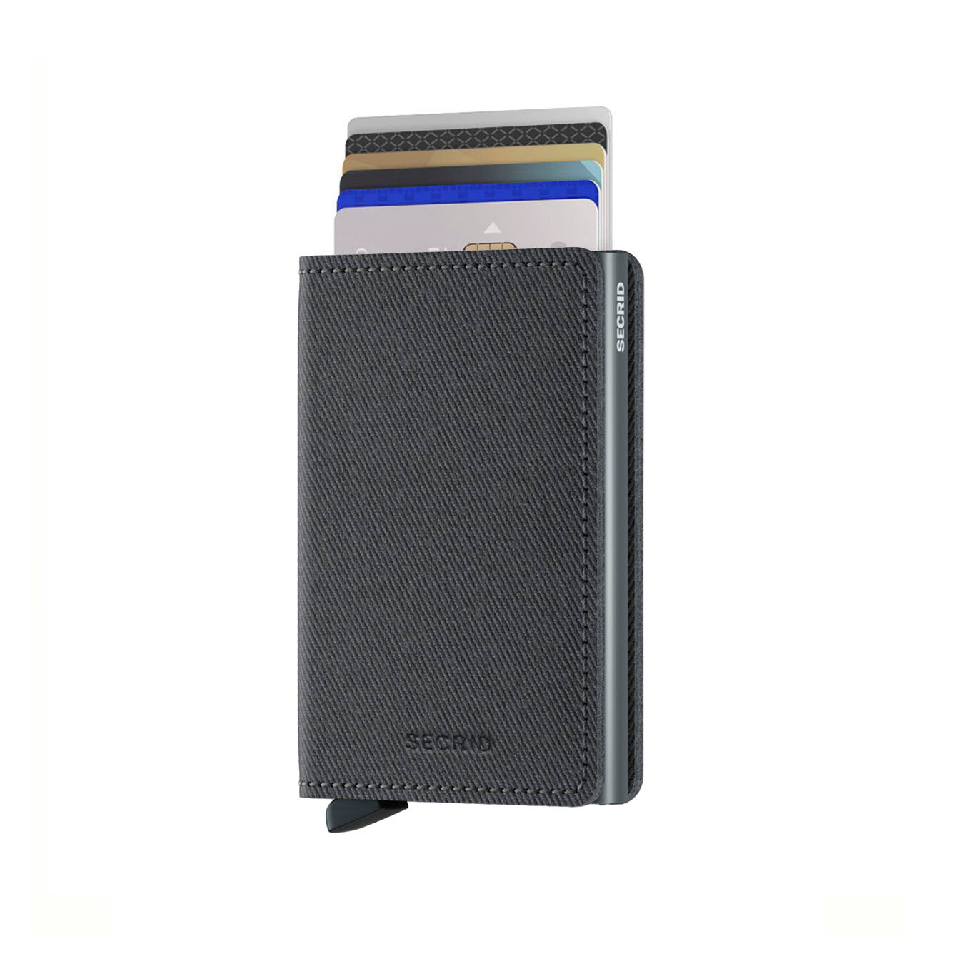 Secrid Slimwallet Twist│art. STW-GREY│Pasjeshouder│vooraanzicht met uitgeschoven pasjes