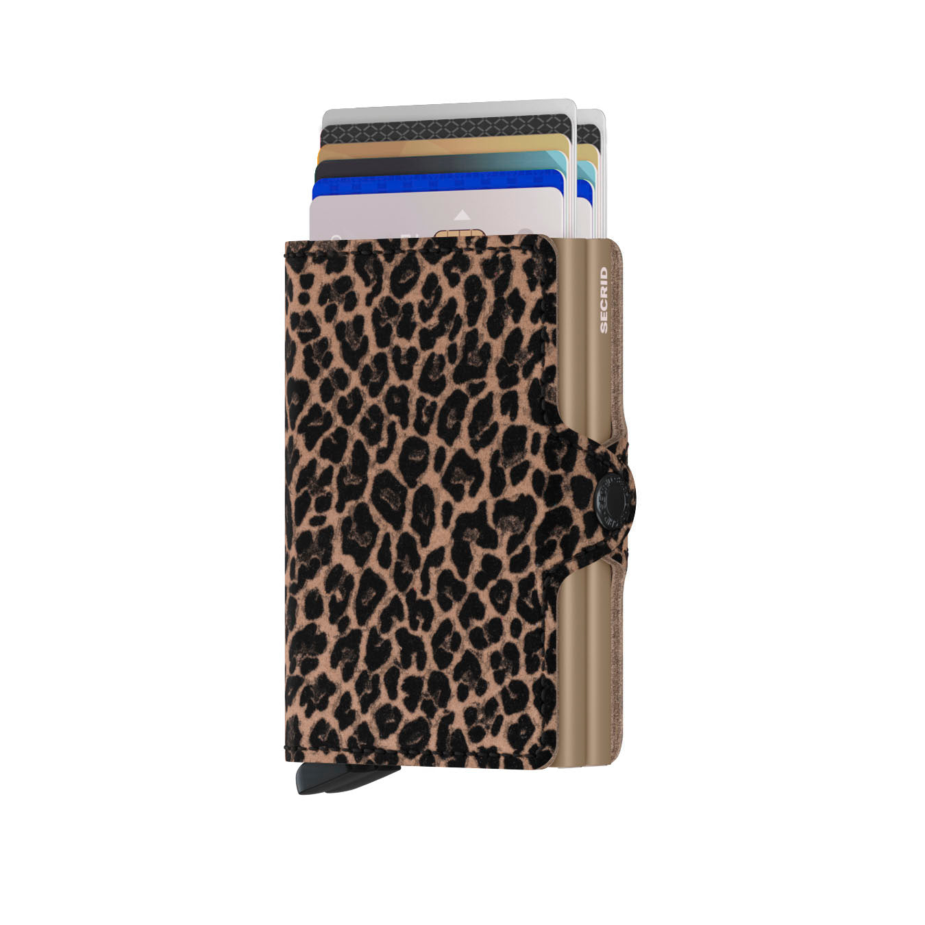 Secrid Twinwallet Leo│art. TLE-BEIGE│pasjeshouder│vooraanzicht met uitgeschoven pasjes