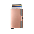 Secrid Twinwallet Metallic│art. TME-ROSE│Pasjeshouder│vooraanzicht met uitgeschoven pasjes