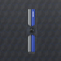 Secrid twinwallet Optical│art. TOP-TITANIUM-BLUE│Pasjeshouder│zijaanzicht met leersoort op achtergrond