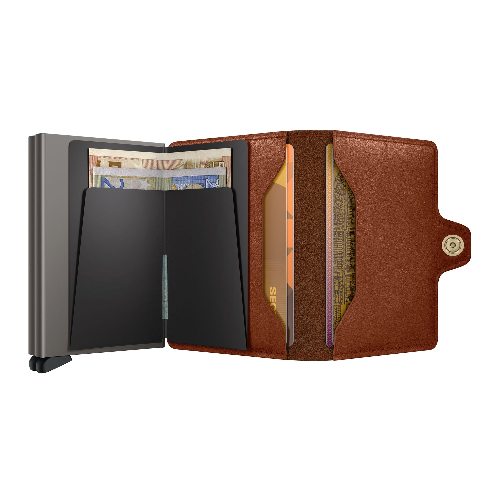 Secrid Twinwallet Texano│art. TTE-SADDLE│geopend met contant geld