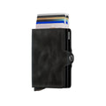 Secrid Twinwallet Vintage│art. TV-BLACK│Pasjeshouder│vooraanzicht met uitgeschoven pasjes