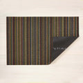 Chilewich Shag Deurmat 61x91 Skinny Stripe Bright Multi│art. 200133-002│bovenaanzicht met omvouw op houten vloer