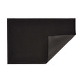 Chilewich Shag Deurmat Solid Black│art. 200140-001│bovenaanzicht met omgevouwen hoek en witte achtergrond