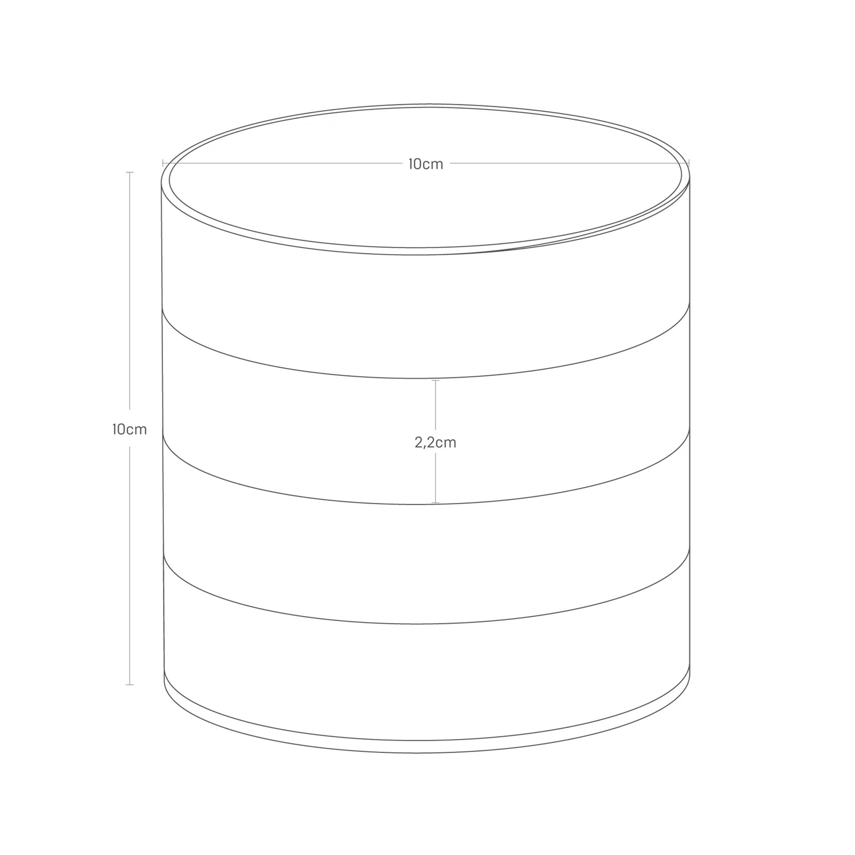 Sieradendoos Rond 4-Laags Wit Yamazaki│art. 04068│afmetinge