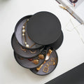 Sieradendoos Rond 4-Laags Zwart│Yamazaki│art. 04069│bovenaanzicht trapsgewijs geopend