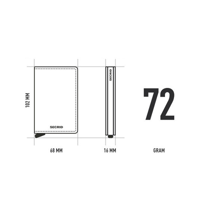 Secrid Slimwallet Carbon│art. SCA-COOLGREY│pasjeshouder│afmeting en gewicht