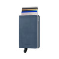 Secrid Slimwallet Original│art. SO-ICE BLUE│pasjeshouder│voorkant met uitgeschoven pasjes en clip