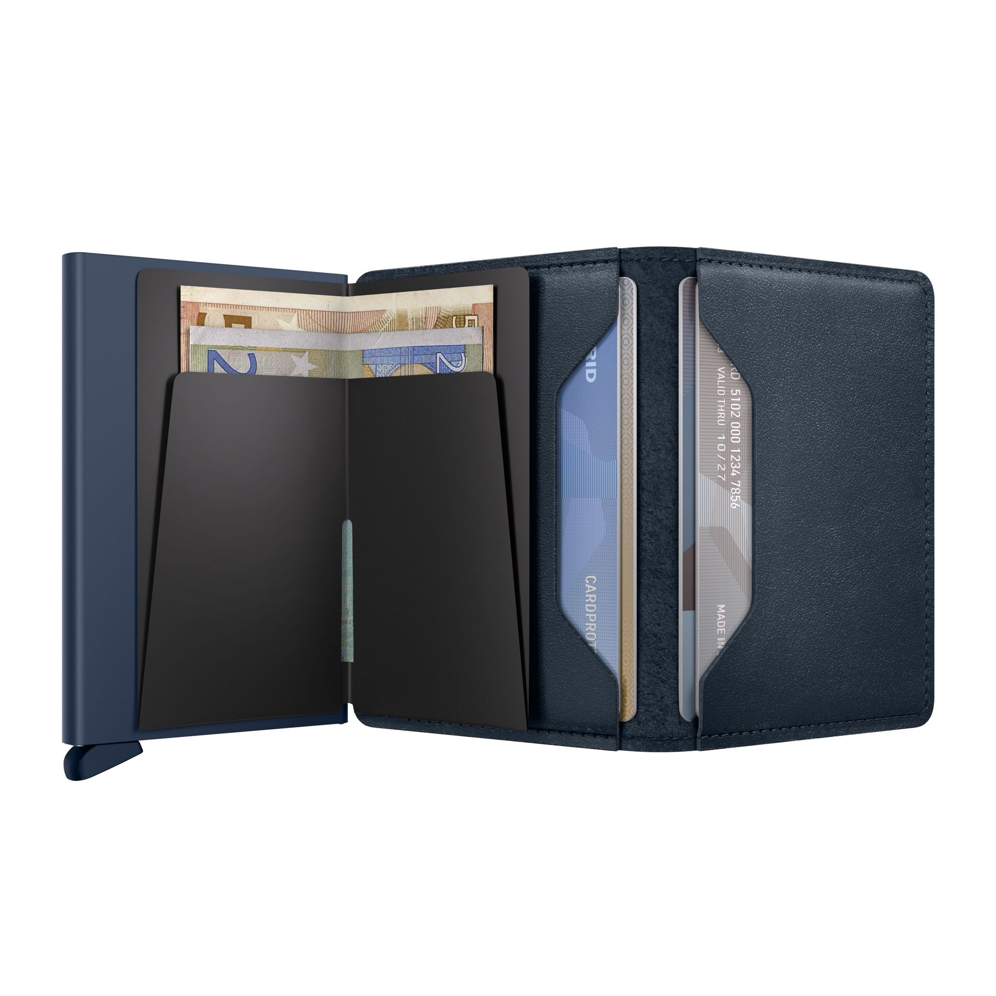 Secrid Slimwallet Original│SO-NAVY-NAVY│geopend met contant geld