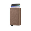 Secrid Slimwallet Vintage│art. SV-TAUPE│pasjeshouder│vooraanzicht met uitgeschoven pasjes