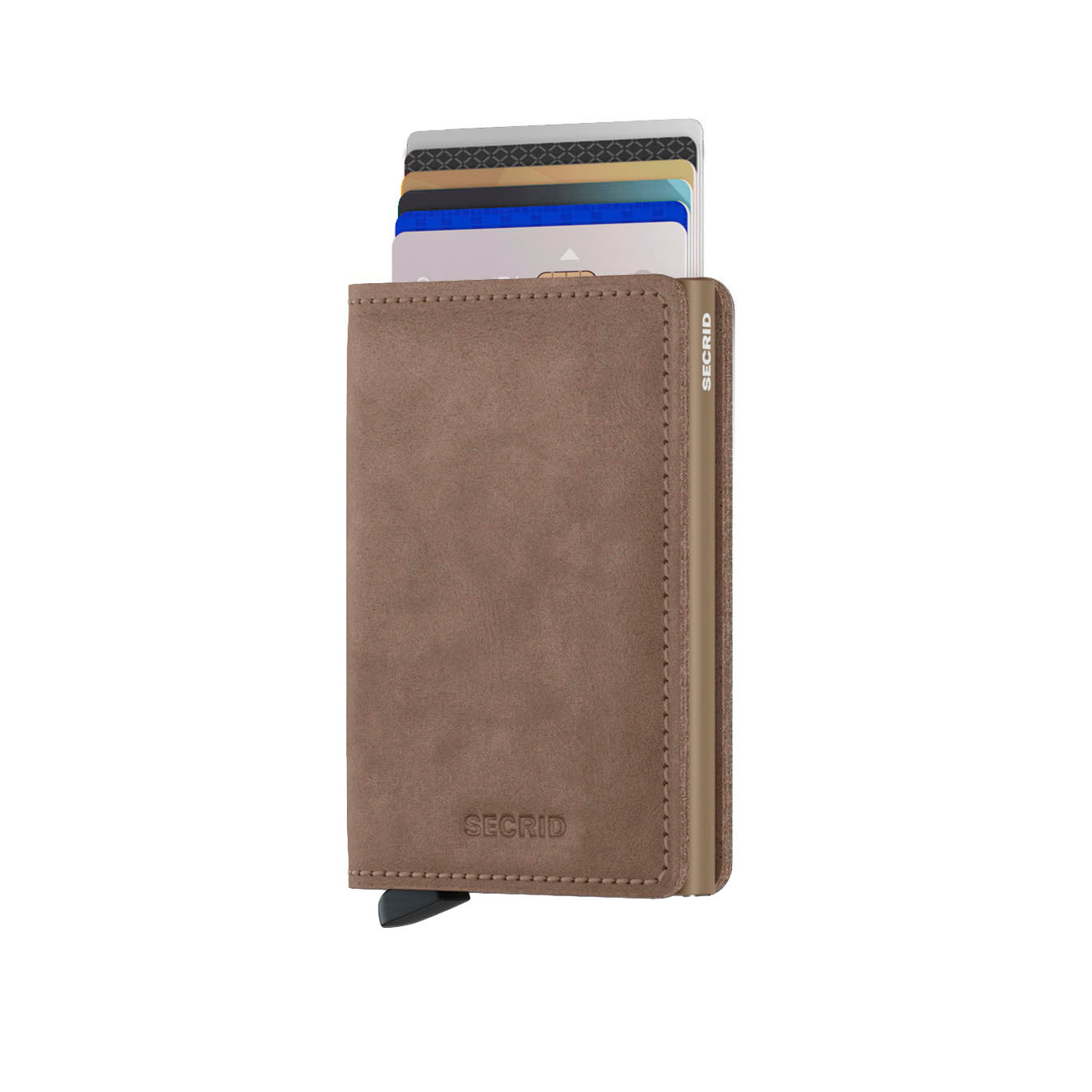Secrid Slimwallet Vintage│art. SV-TAUPE│pasjeshouder│vooraanzicht met uitgeschoven pasjes