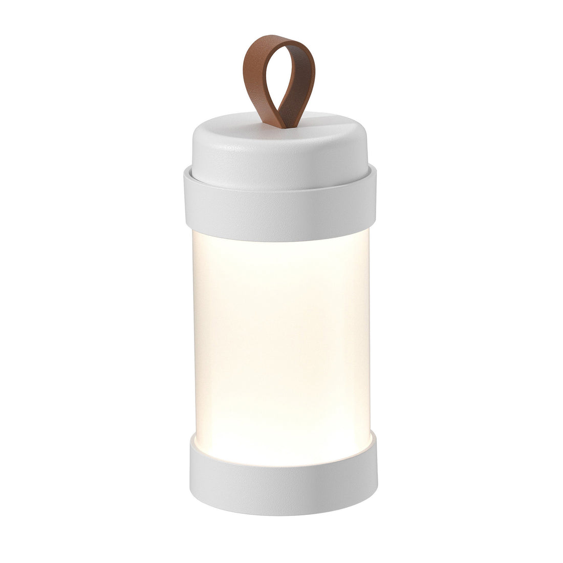 Alva Oplaadbare Tafellamp Wit│Buitenverlichting│Sompex│art. 78441│voorkant met licht aan en witte achtergrond