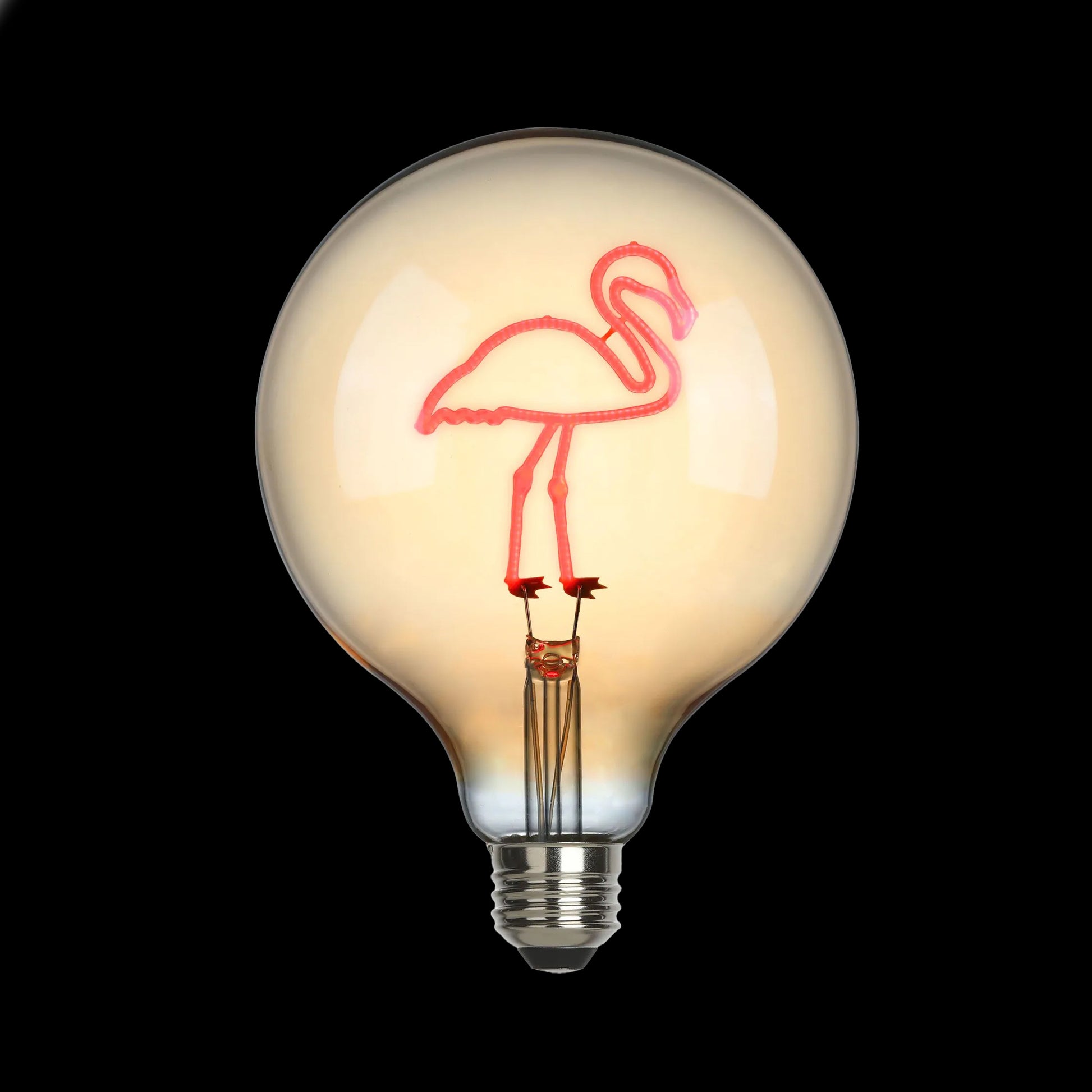 Sompex LED-Filament Lamp Large Flamingo│art. 625130│voorkant zonder armatuur en zwarte achtergrond