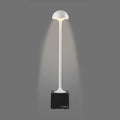 Flora Oplaadbare Tafellamp Wit│Buitenverlichting│art. 78460│voorkant met grijze achtergrond en licht aan