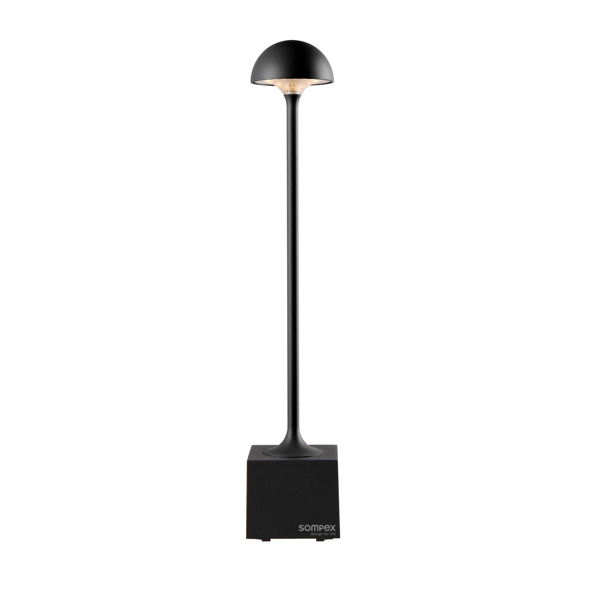 Sompex Flora Oplaadbare Tafellamp Zwart│Buitenverlichting│art. 78461│voorkant met witte achtergrond