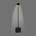 Sompex Flora Oplaadbare Tafellamp Zwart│Buitenverlichting│art. 78461│voorkant met grijze achtergrond en licht aan