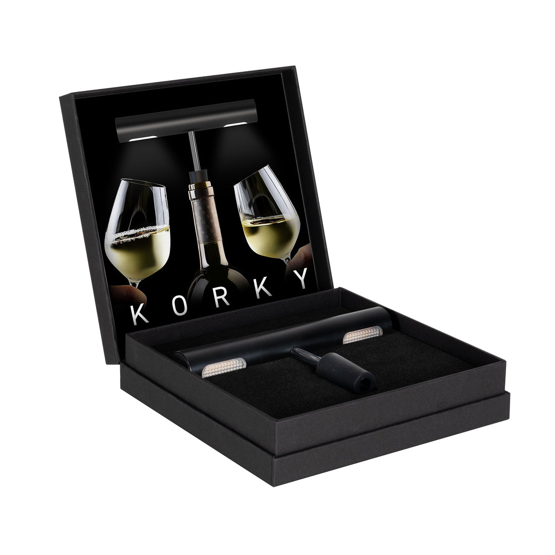 Sompex Korky Oplaadbare Flessenlamp Zilver│art. 72681│op fles met verlichting aan