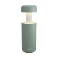 Sompex Lubao Oliv│Oplaadbare Tafellamp│art. 78622│vooraanzicht met licht aan en witte achtergrond