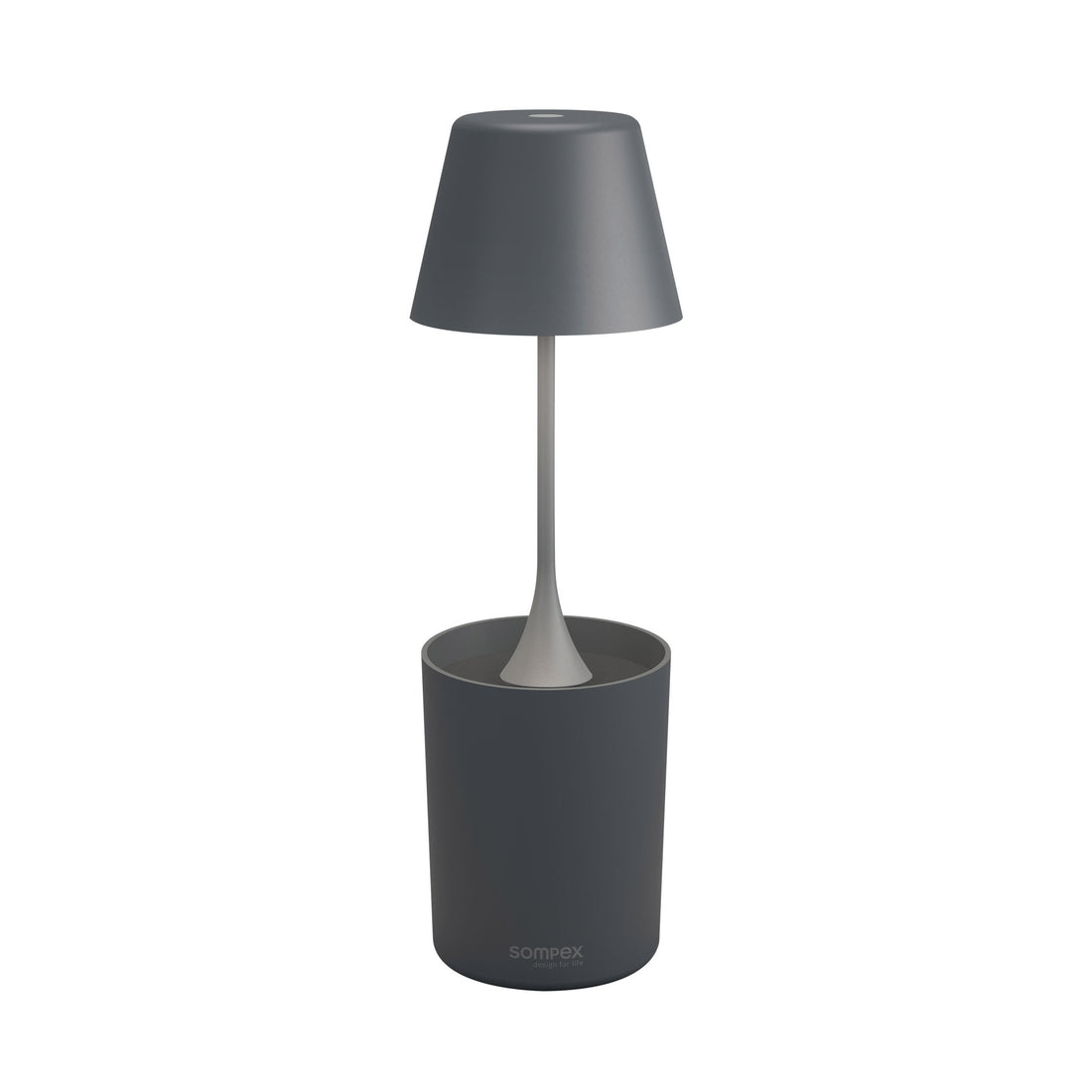 Sompex Peeky Oplaadbare Tafellamp & Groeilamp voor Planten Antraciet│art. 72721│vooraanzicht met witte achtergrond