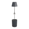 Sompex Peeky Oplaadbare Tafellamp & Groeilamp voor Planten Antraciet│art. 72721│lamp los boven oplaadstation