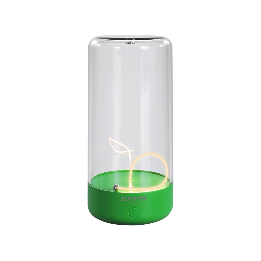 Sompex Pulse Oplaadbare Tafellamp Neon Groen│art. 78521│vooraanzicht met rechte gloeidraad