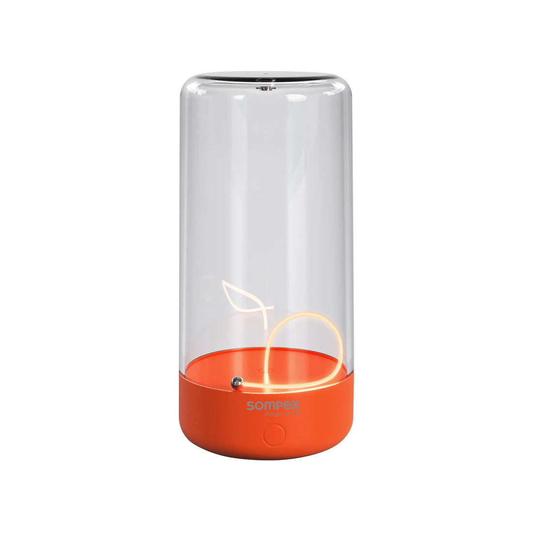 Sompex Pulse Oplaadbare Tafellamp Neon Oranje│art. 78519│vooraanzicht met rechte gloeidraad