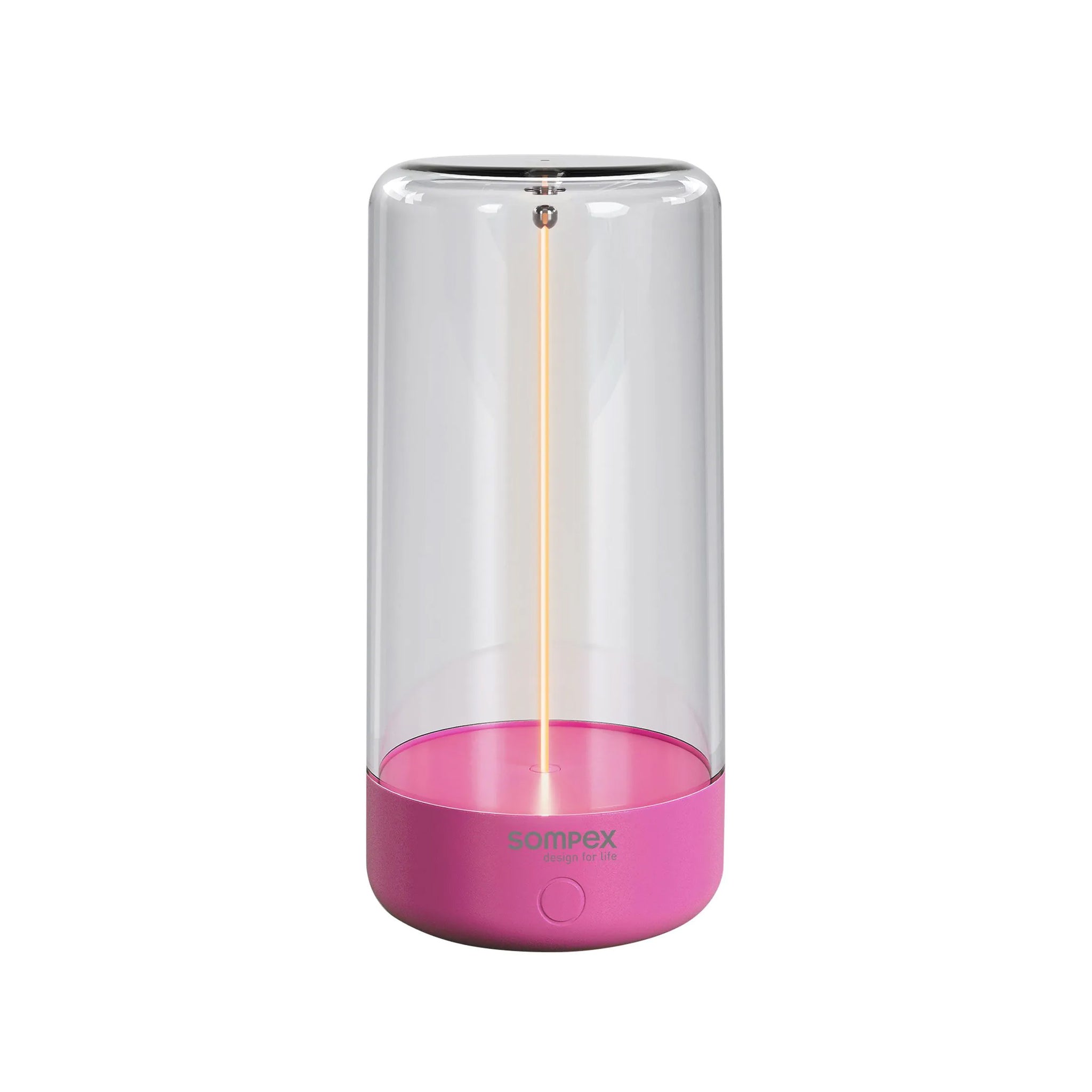 Sompex Pulse Oplaadbare Tafellamp Neon Roze│art. 78518│vooraanzicht met rechte gloeidraad