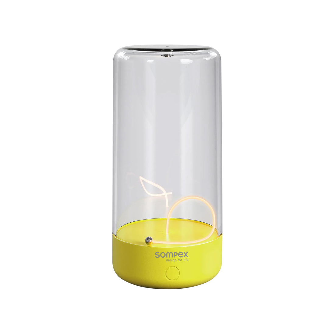 Sompex Pulse Oplaadbare Tafellamp Neon Geel│art. 78520│vooraanzicht met rechte gloeidraad