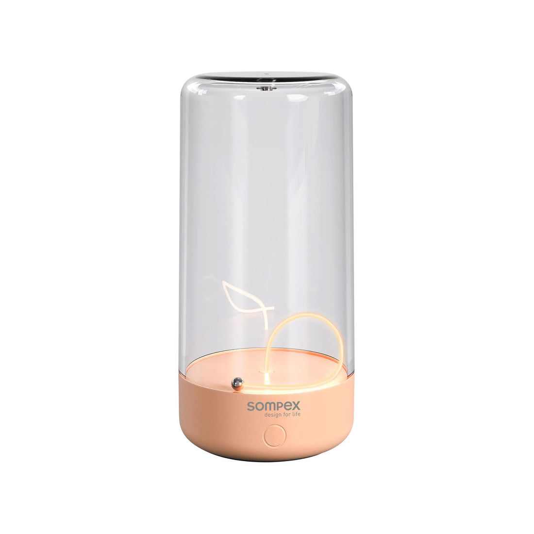 Sompex Pulse Oplaadbare Tafellamp Apricot│art. 78517│vooraanzicht met rechte gloeidraad