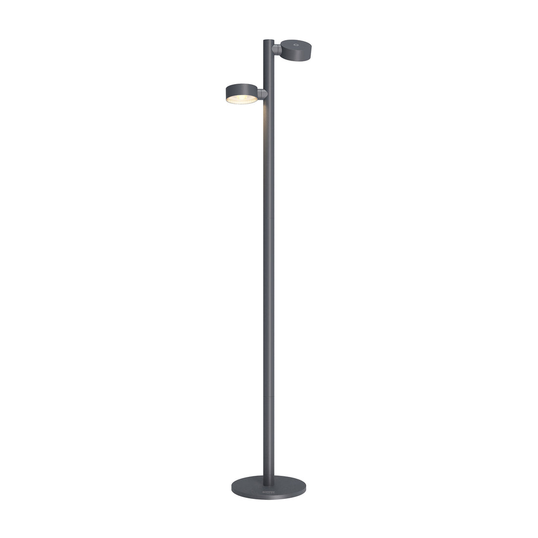 Sompex Ronda Vloerlamp Dubbel Antraciet│art. 79082│vooraanzicht met spot aan