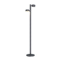 Sompex Ronda Vloerlamp Dubbel Antraciet│art. 79082│vooraanzicht met sfeerverlichting aan