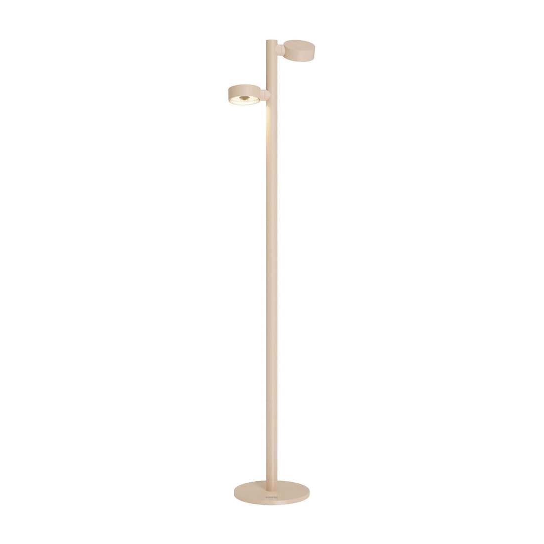 Sompex Ronda Oplaadbare Vloerlamp Dubbel Sand│art. 79083│vooraanzicht met sfeerverlichting aan