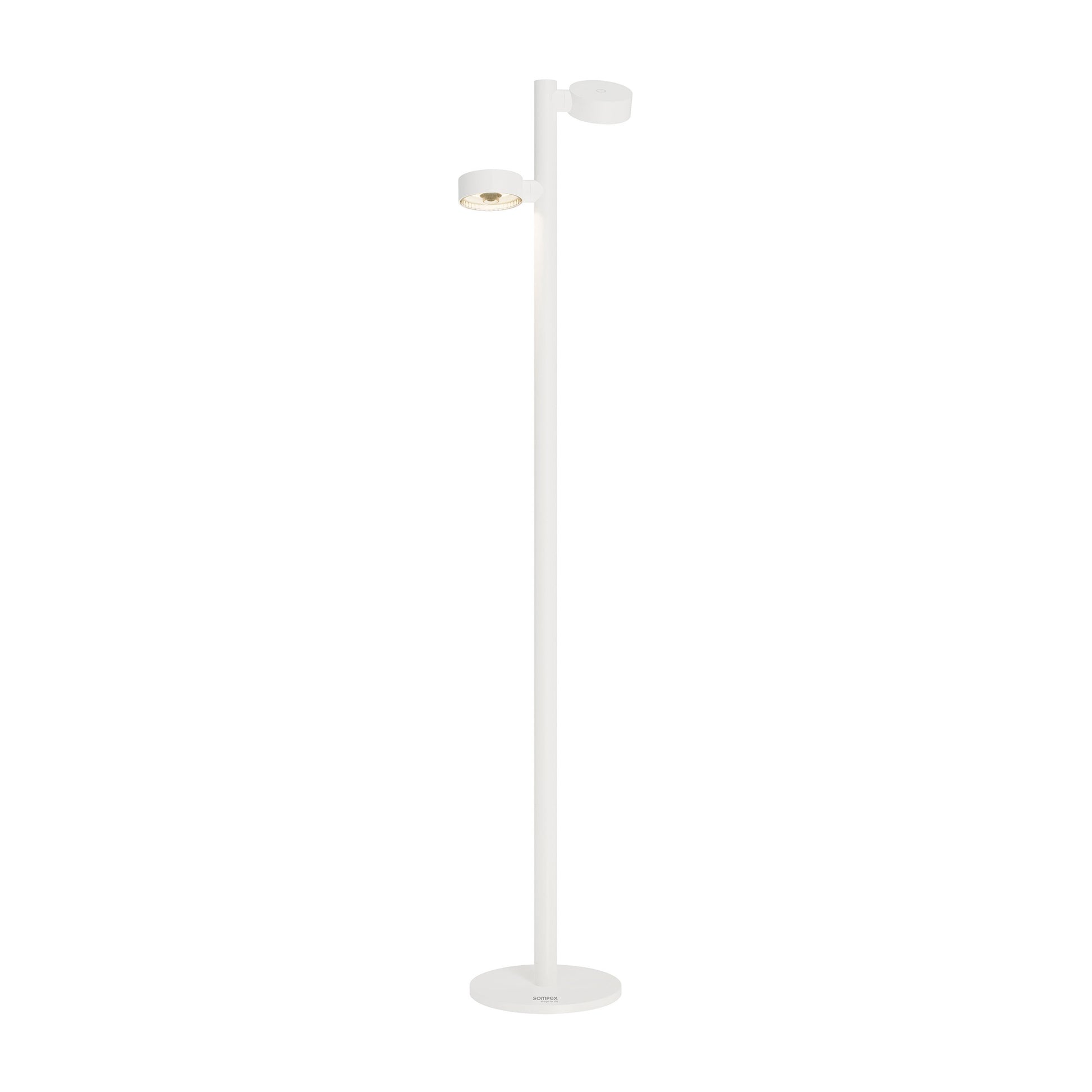 Sompex ronda Floorlamp Dubbel Wit│art. 79081│vooraanzicht met sfeerverlichting aan