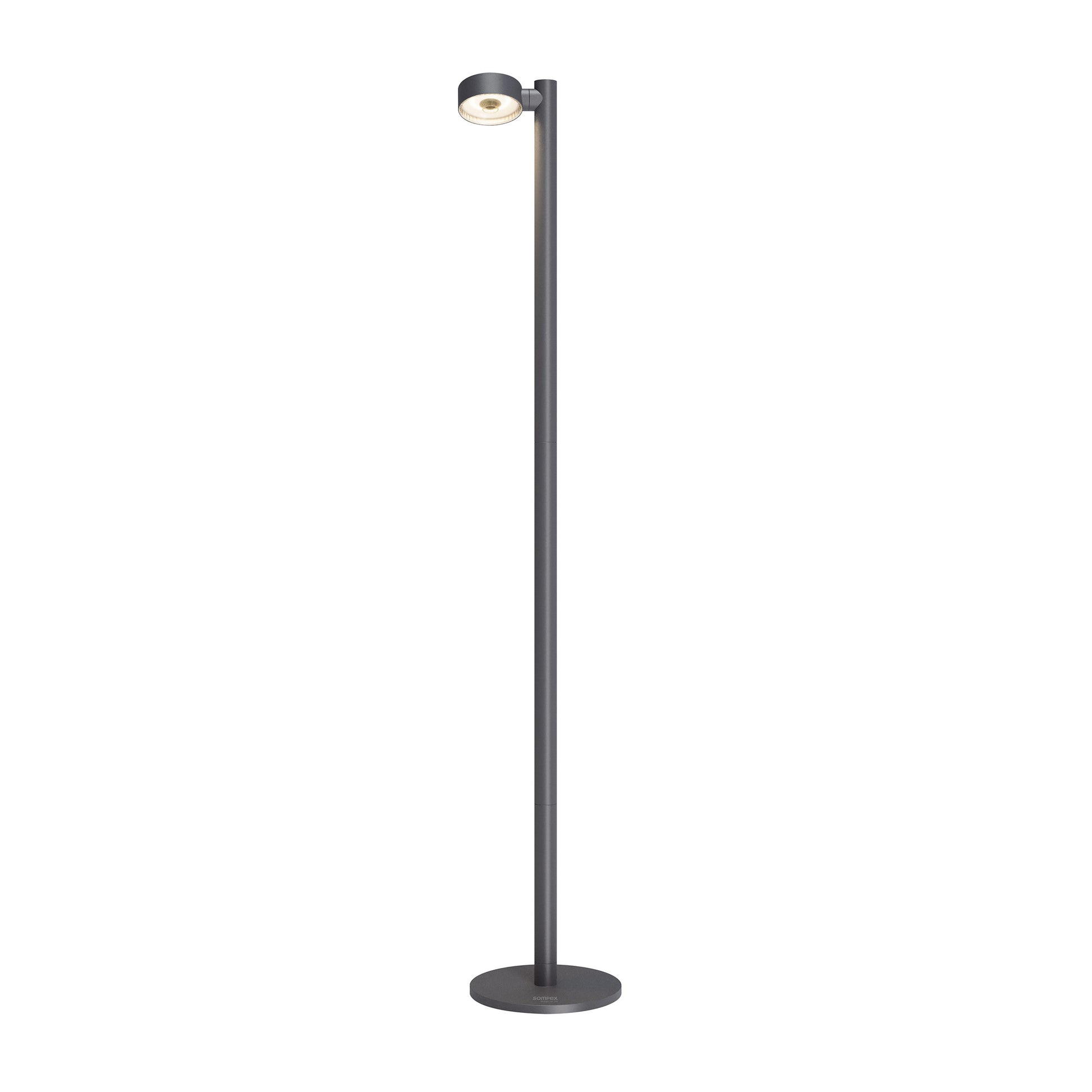 Sompex Ronda Oplaadbare Vloerlamp Antraciet│art. 79072│vooraanzicht met sfeerverlichting aan