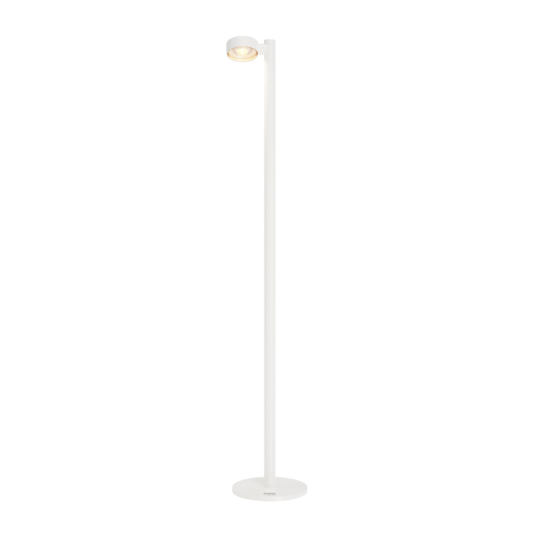 Sompex Ronda Oplaadbare Vloerlamp Wit│art. 79071│vooraanzicht met spot aan