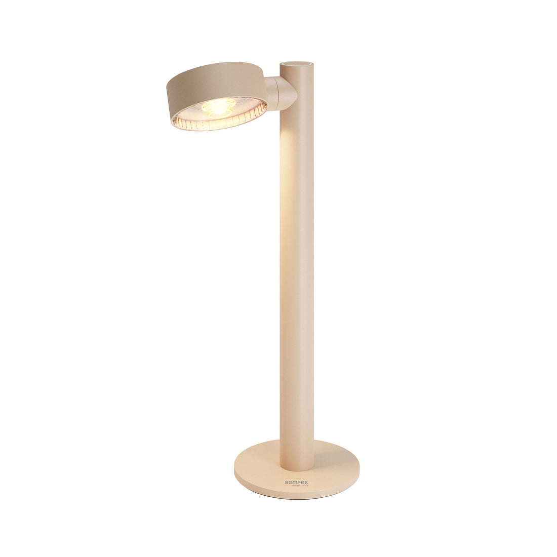 Sompex Ronda Oplaadbare Tafellamp Sand│art. 79063│vooraanzicht met spot aan