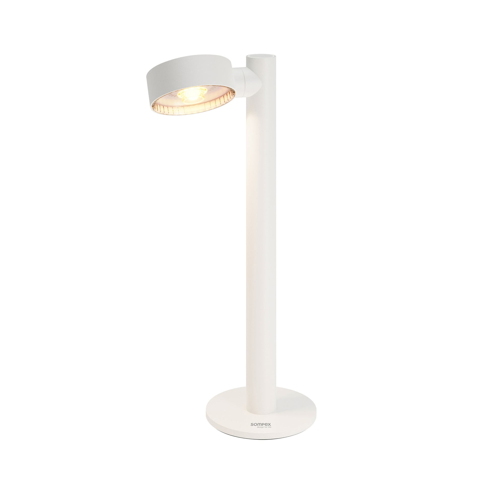 Sompex Ronda Oplaadbare Tafellamp Wit│art. 79061│vooraanzicht met spot aan