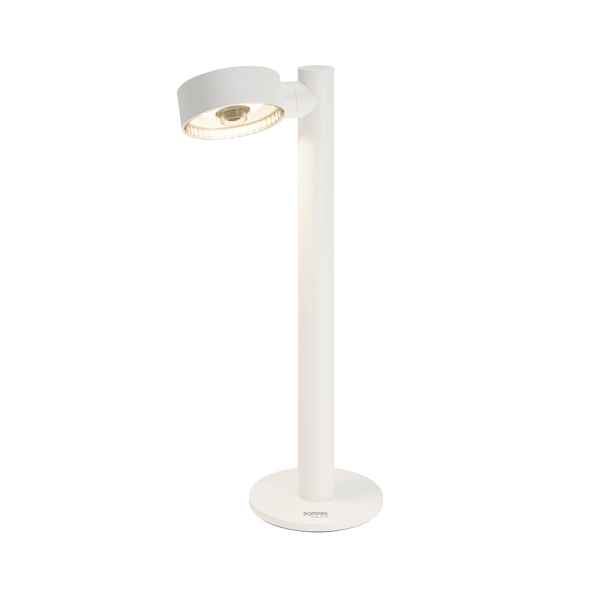 Sompex Ronda Oplaadbare Tafellamp Wit│art. 79061│vooraanzicht met sfeerlicht aan