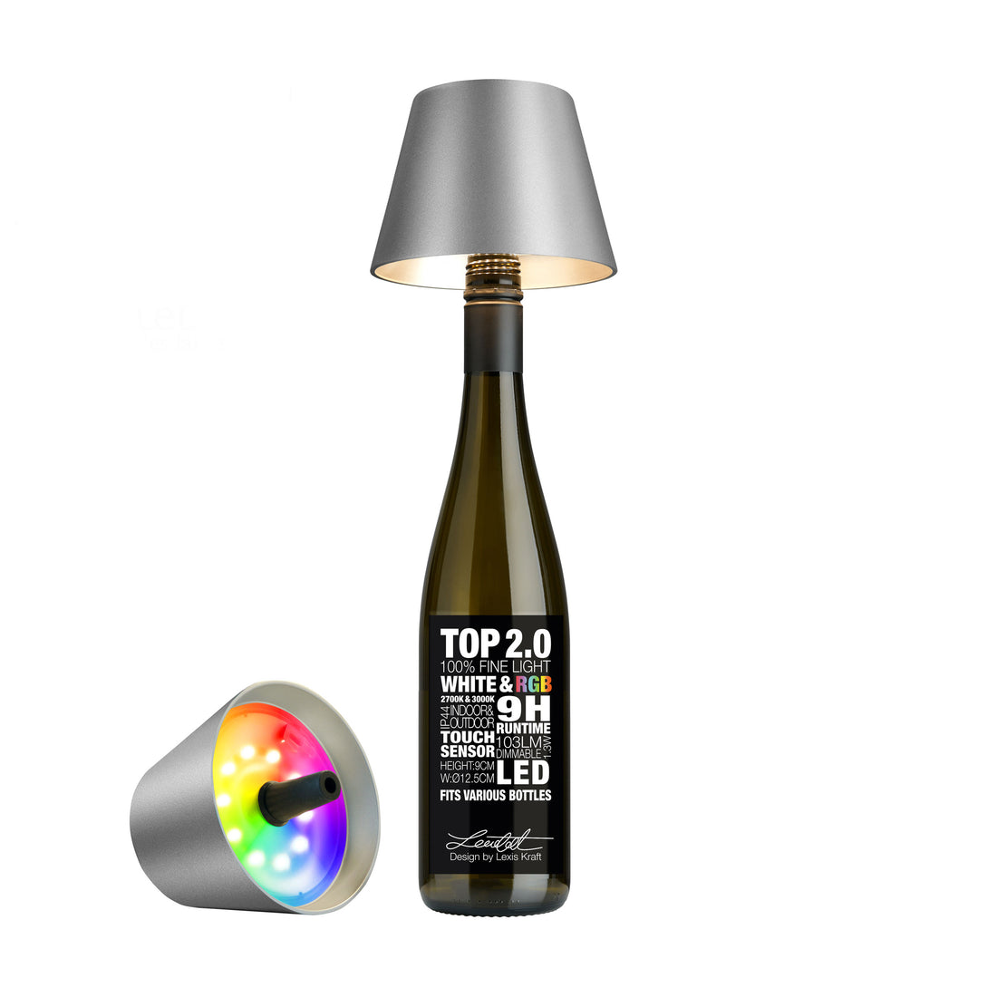 Sompex Top 2.0 Graphite Metallic│vooraanzicht met witte achtergrond