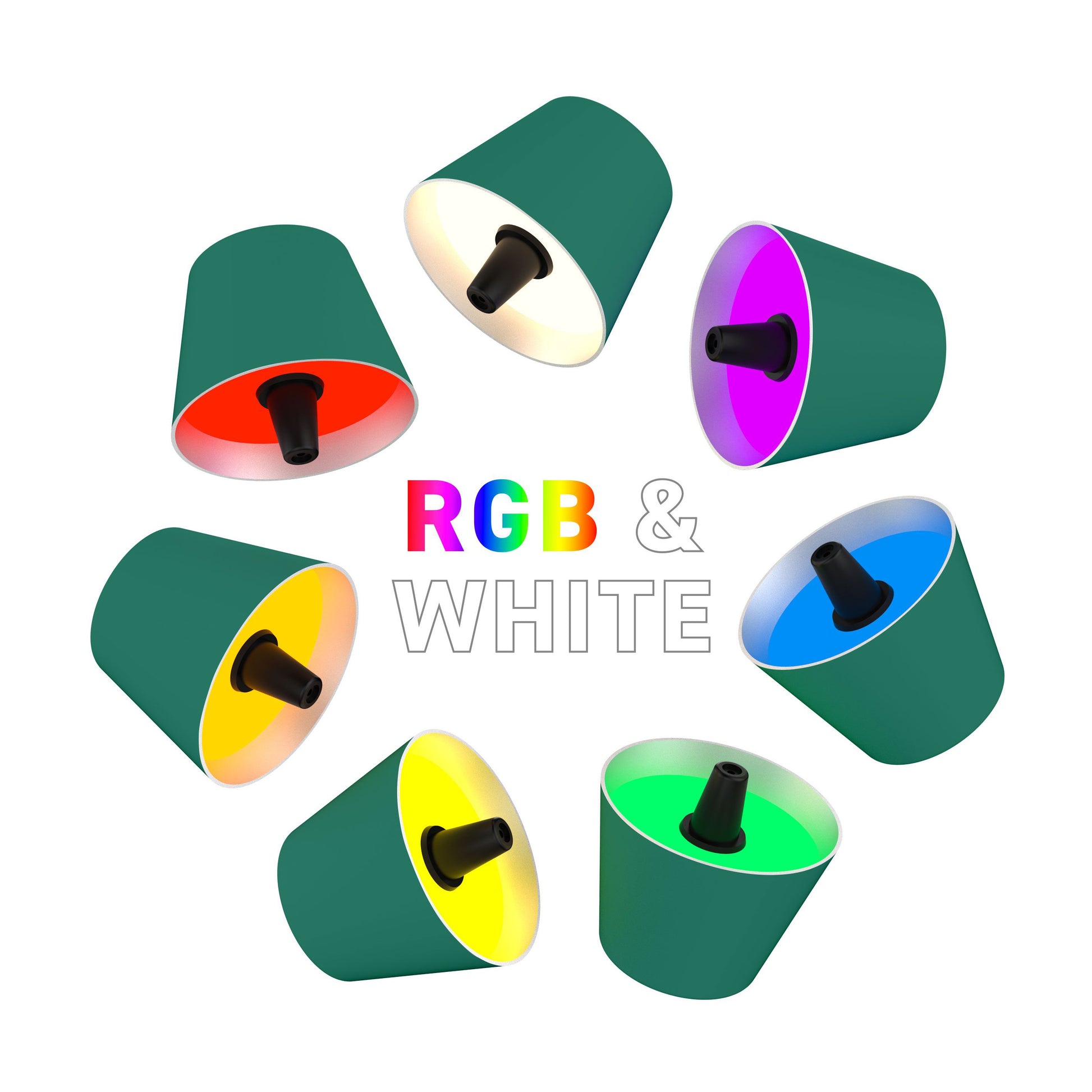 Sompex Top 2.0 Oplaadbare Flessenlamp│Groen│Buitenverlichting│art.72527│overzicht diverse RGB-kleuren verlichting