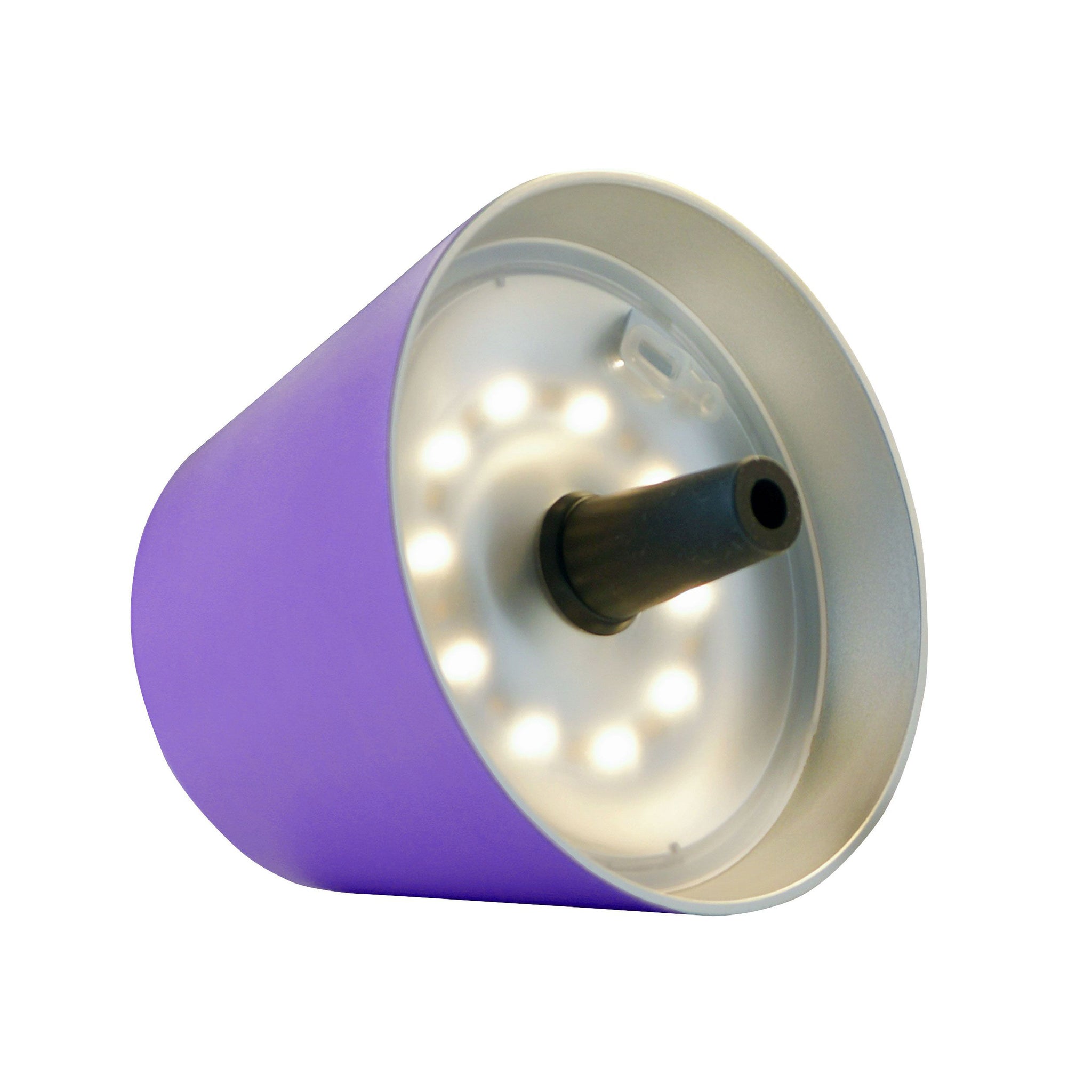 Sompex Top 2.0 Oplaadbare Flessenlamp│Lila│Buitenverlichting│art. 72531│liggend met witte verlichting aan