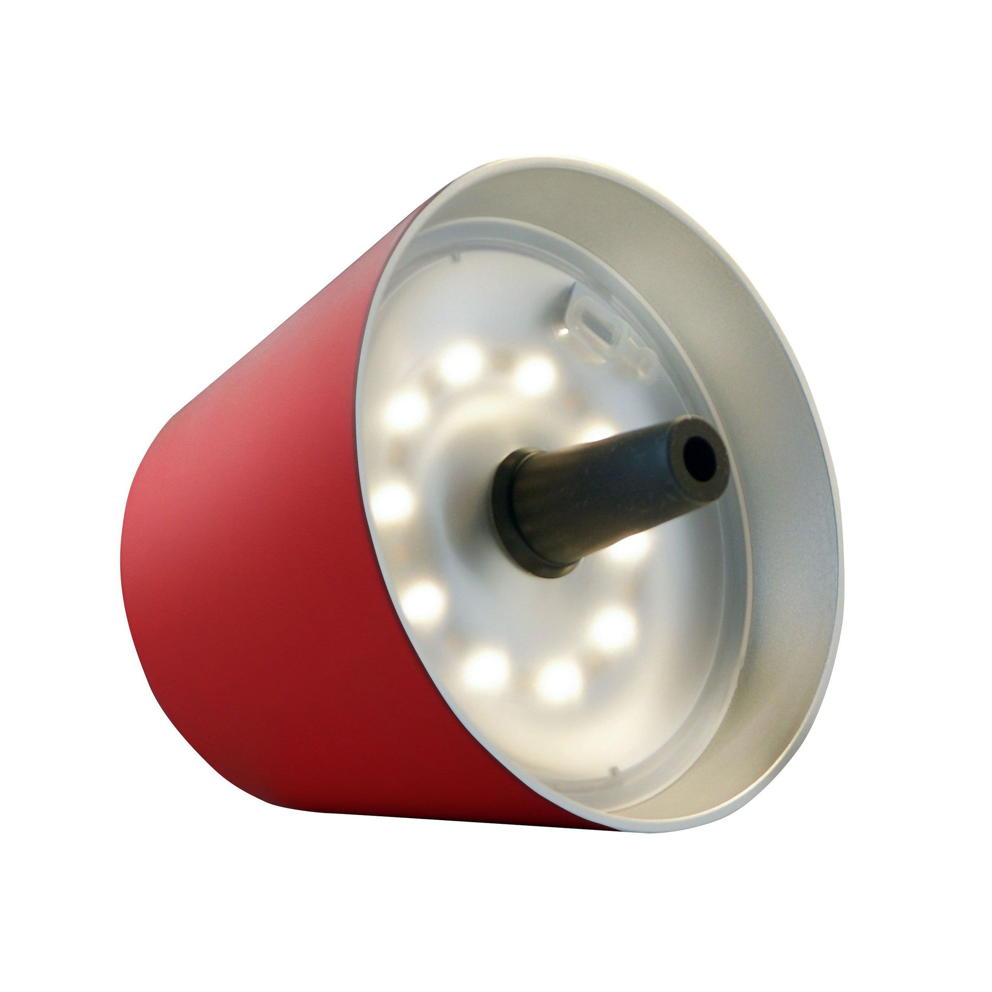 Sompex Top 2.0 Oplaadbare Flessenlamp│Rood│Buitenverlichting│art. 72530│lamp liggend met witte verlichting aan